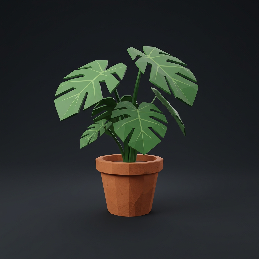XR example, Faceted Monstera